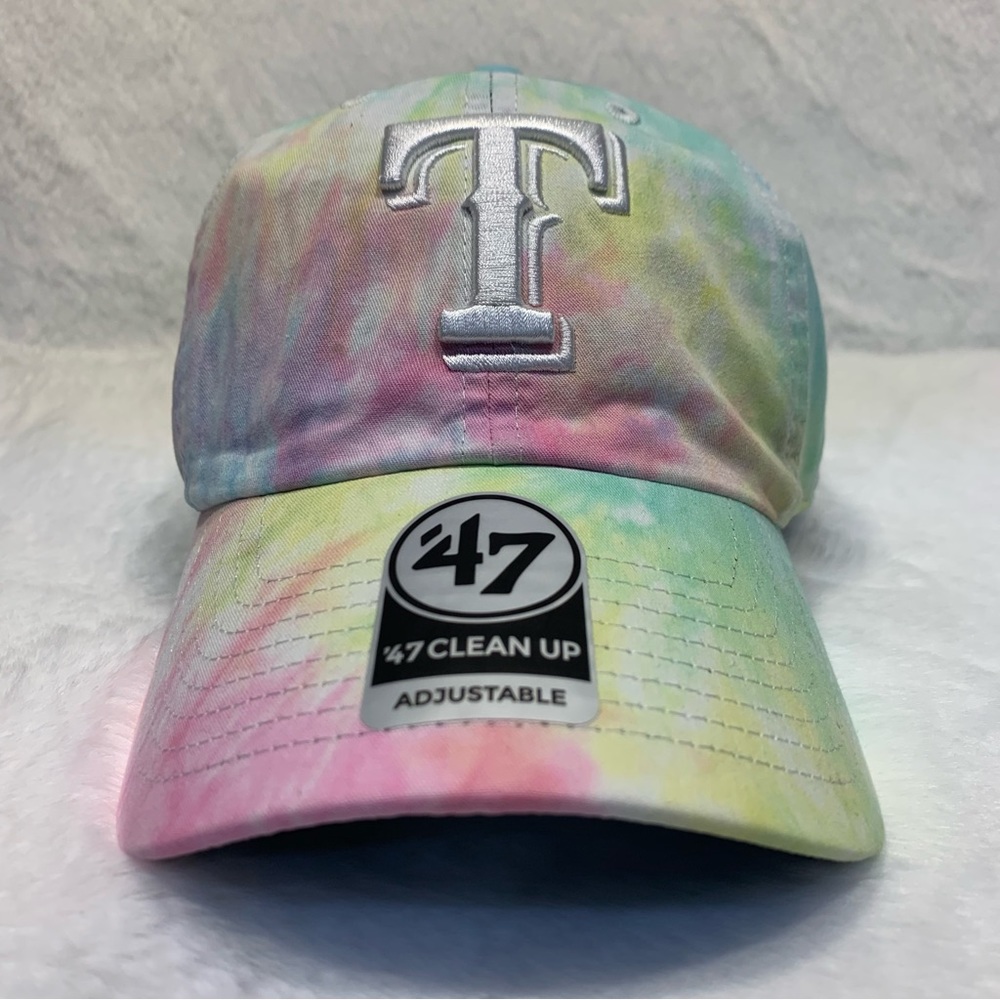 Texas Rangers 47 Brand Clean Up Dad Hat Tie-Dye Adjustable